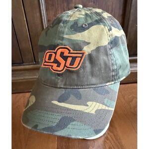 Oklahoma State Cowboys Logo Camo Hat Strapback Unstructured Captivating OHT EUC